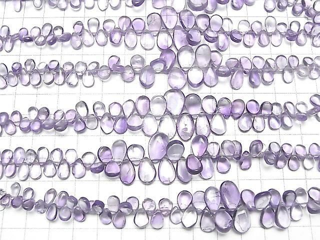 Hochwertiger hellfarbiger Amethyst AA++ Birnenform (glatt) 1 Strang Perlen (ca. 7 Zoll/18 cm)
