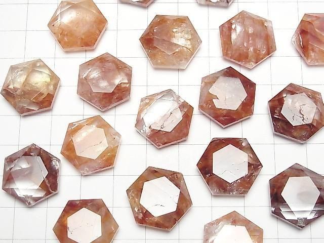 Roter Hematoidquarz AAA Hexagramm 20x18mm 1Stück