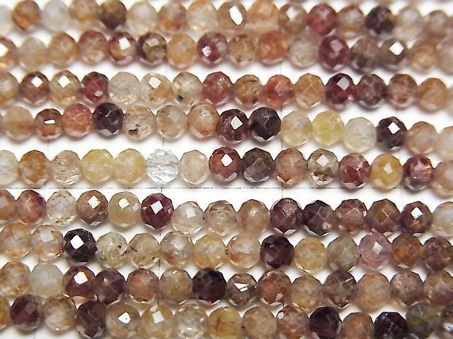 High Quality! Natural Brown Zircon AA+ Faceted Round 3mm 1strand Beads (approx. 15 inches/37 cm)