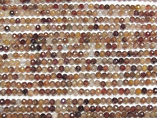 High Quality! Natural Brown Zircon AA+ Faceted Round 3mm 1strand Beads (approx. 15 inches/37 cm)