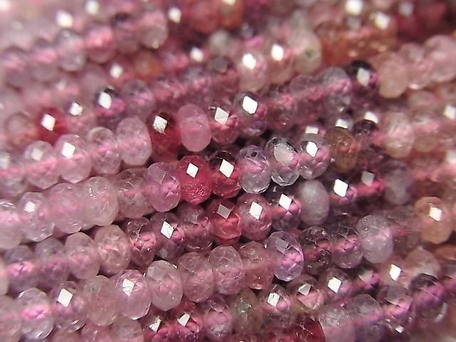 Hohe Qualität! Mehrfarbiger Spinell AAA- Facettiert Knopf Rondelle 3.5x3.5x2mm Farbverlauf halb oder 1strang Perlen (ca. 15 Zoll/37 cm)