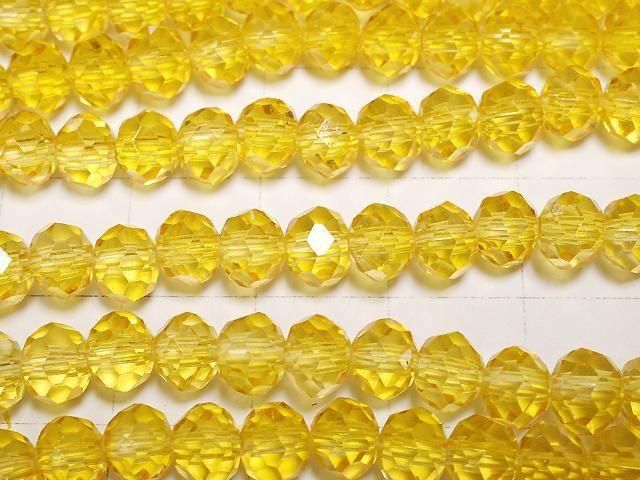 Glasperlen Facettiert Knopf Rondelle 6x6x4.5mm Klar Gelb 1strang Perlen (ca. 15 Zoll/37 cm)