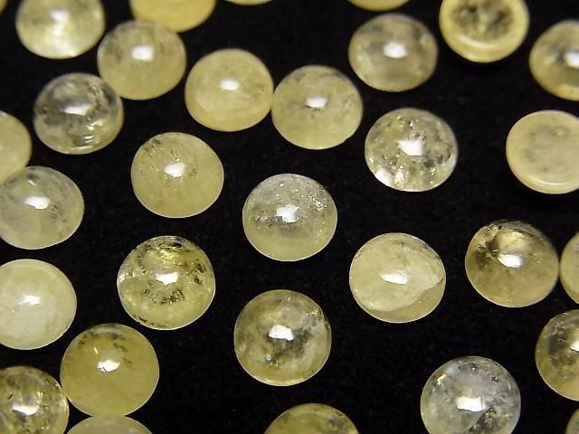 Gelber Danburit runder Cabochon 6x6mm 1 Stück