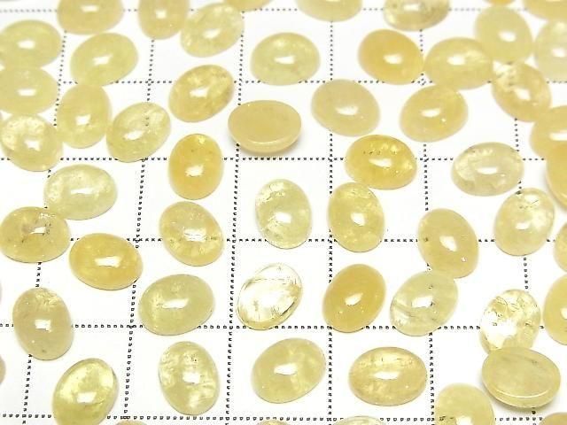 Gelber Danburit ovaler Cabochon 8x6mm 1 Stück