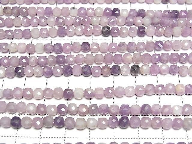 Hochwertig! Lepidolith AA Würfelform 4.5x4.5x4.5mm 1 Strang Perlen (ca. 15 Zoll/36 cm)