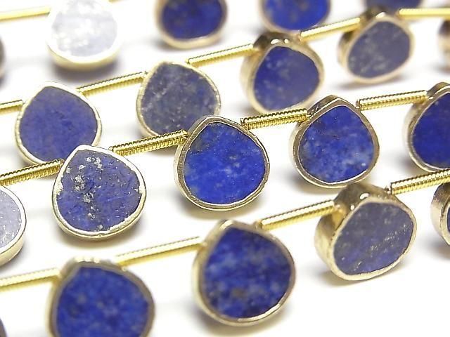 Lapislazuli Fassung Kastanie halb oder 1 Strang Perlen (ca. 7 Zoll/17 cm)