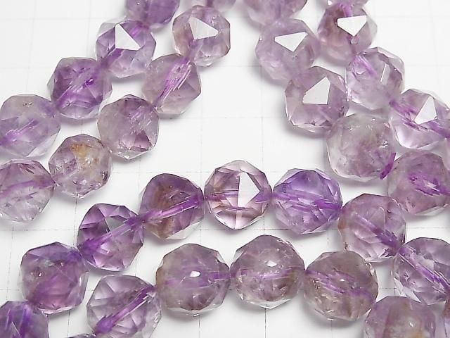 Hochwertig! Amethyst x Rauch AA++ Stern facettiert Rund 11mm Armband
