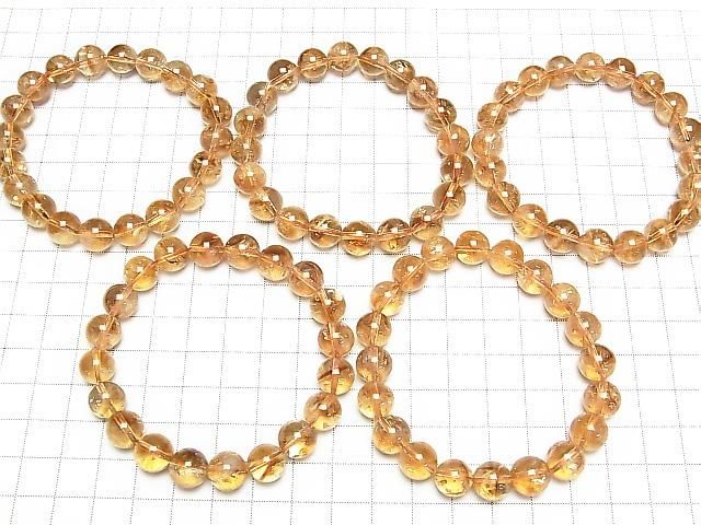 Brandy Phantom Citrin AAA Rund 10mm Armband