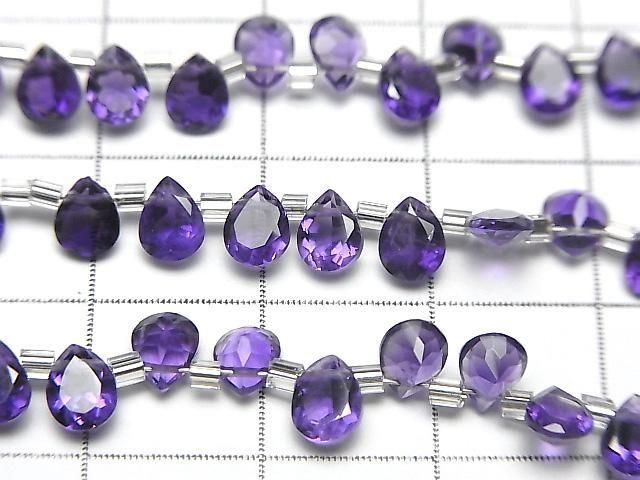 Hochwertiger Amethyst AAA Birnenform Facettiert 5x4mm 1Strang Perlen (28Stück)
