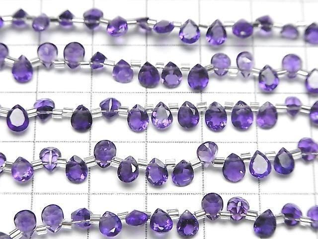 Hochwertiger Amethyst AAA Birnenform Facettiert 5x4mm 1Strang Perlen (28Stück)