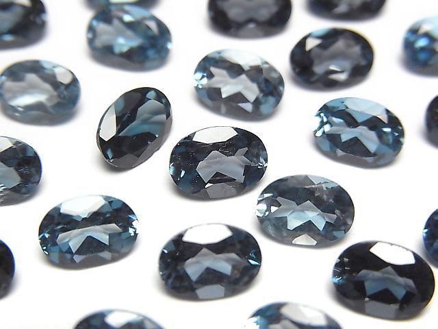 Hochwertiger London Blau Topas AAA Lose Stein Oval Facettiert 7x5mm 2Stück