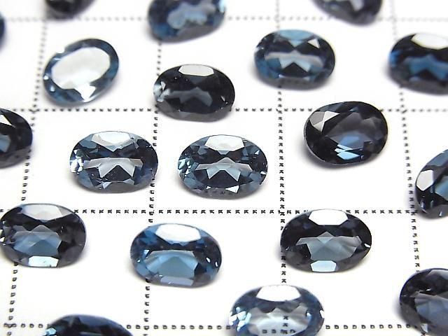 Hochwertiger London Blau Topas AAA Lose Stein Oval Facettiert 7x5mm 2Stück