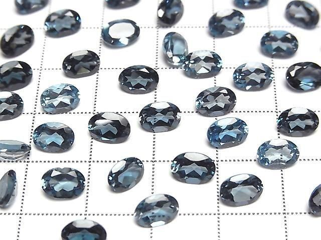Hochwertiger London Blau Topas AAA Lose Stein Oval Facettiert 7x5mm 2Stück