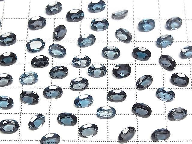 Hochwertiger London Blau Topas AAA Lose Stein Oval Facettiert 7x5mm 2Stück
