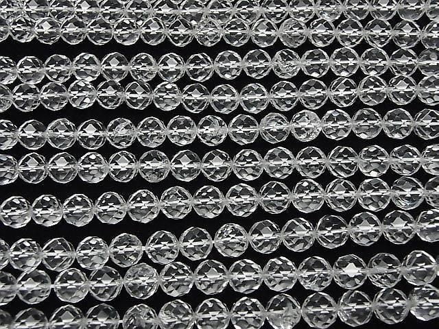 Hochwertiger! Kristall (synthetischer Quarz) AAA- 64-facettierte Runde 10mm halber oder 1 Strang Perlen (ca. 14 Zoll/34 cm)