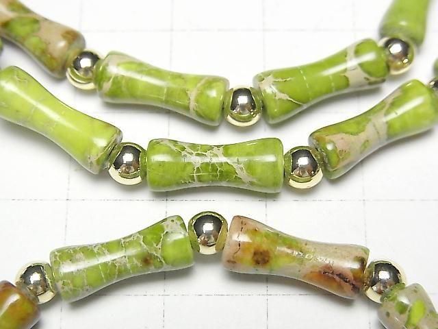 Hellgrünes Kaolinit-Bambus Armband 13x5x5mm
