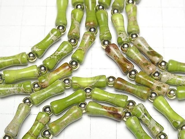 Hellgrünes Kaolinit-Bambus Armband 13x5x5mm