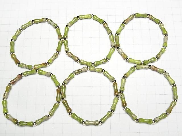 Hellgrünes Kaolinit-Bambus Armband 13x5x5mm