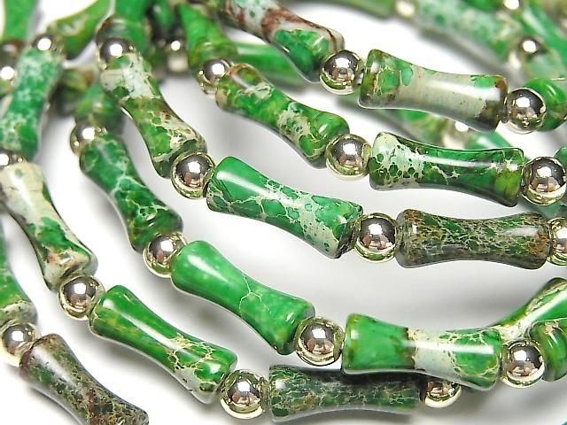 Grünes Kaolinit-Bambus Armband 13x5x5mm