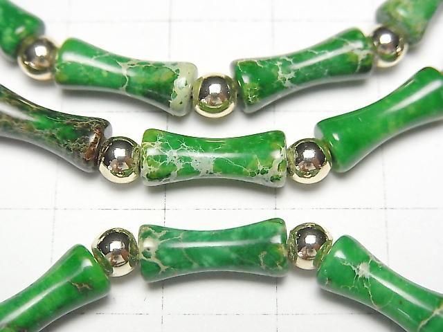 Grünes Kaolinit-Bambus Armband 13x5x5mm