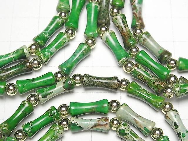 Grünes Kaolinit-Bambus Armband 13x5x5mm