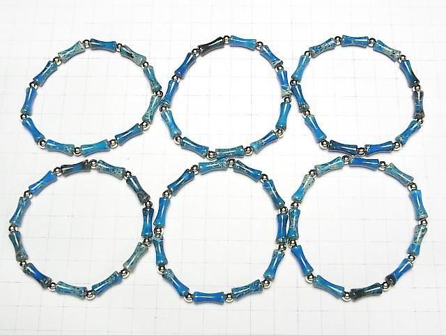 Blaue Kaolinit-Bambus 13x5x5mm Armband