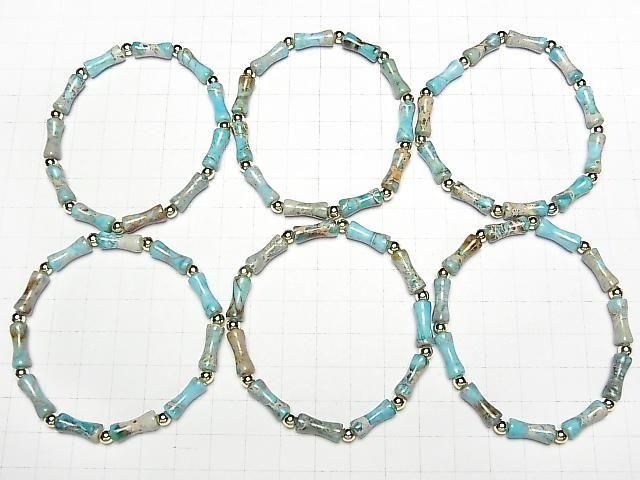 Hellblaues Kaolinit-Bambus Armband 13x5x5mm