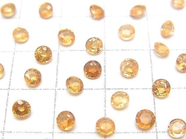 Hochwertiger Spessartit Granat AAA lose Stein rund facettiert 4x4mm 2 Stück
