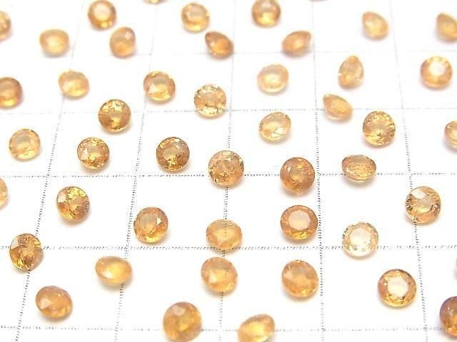 Hochwertiger Spessartit Granat AAA lose Stein rund facettiert 4x4mm 2 Stück