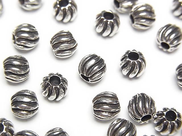 Silver 925 Design Round 6mm 2pcs