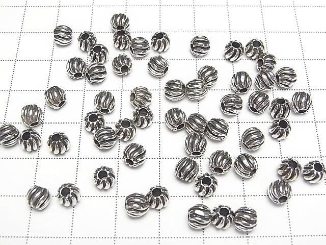 Silver 925 Design Round 6mm 2pcs