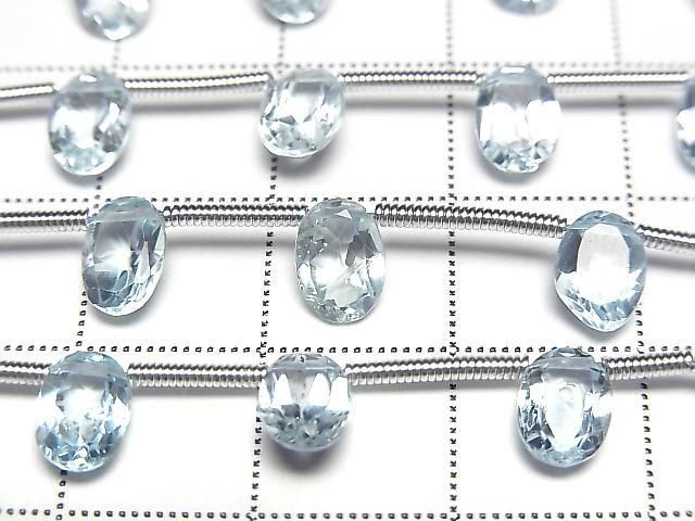 Hochwertiger Himmelblauer Topas AAA- Oval Facettiert 7x5mm 1Strang Perlen (ca. 8 Zoll/20 cm)