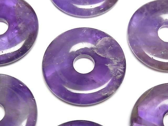 Amethyst AA Münze (Donut) 30x30mm 2Stück
