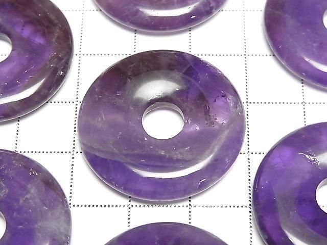 Amethyst AA Münze (Donut) 30x30mm 2Stück