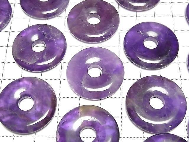 Amethyst AA Münze (Donut) 30x30mm 2Stück
