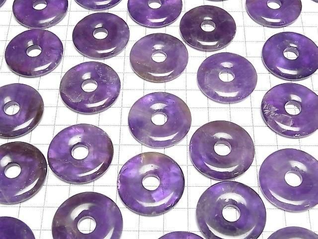 Amethyst AA Münze (Donut) 30x30mm 2Stück