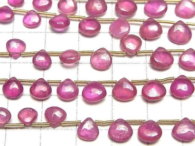 High Quality Ruby (Pink Sapphire)AA++ Chestnut (Smooth) half or 1strand beads (22pcs)