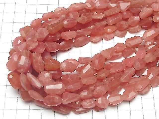 Argentinischer Rhodochrosit AA++ Facettierte Nugget halbe oder 1 Strang Perlen (ca. 15 Zoll/38 cm)