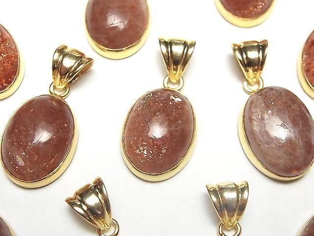 Sonnenstein AA++ Oval 19x14mm Anhänger 18KGP 1 Stück