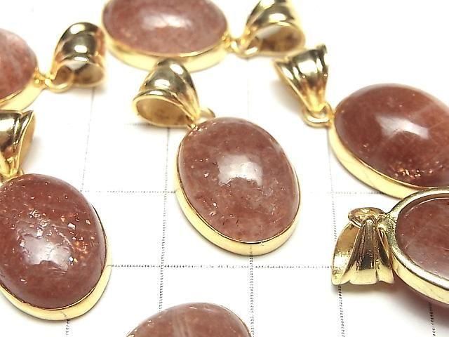 Sonnenstein AA++ Oval 19x14mm Anhänger 18KGP 1 Stück