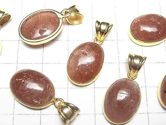 Sonnenstein AA++ Oval 19x14mm Anhänger 18KGP 1 Stück