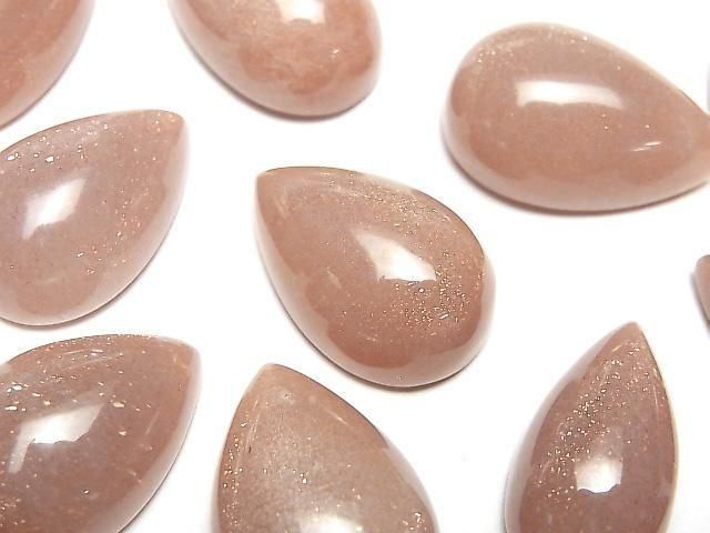 Pfirsich-Mondstein AAA Birnenform Cabochon Größenmix 2 Stück