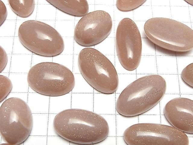 Pfirsich-Mondstein AAA Oval Cabochon Größenmix 2 Stück