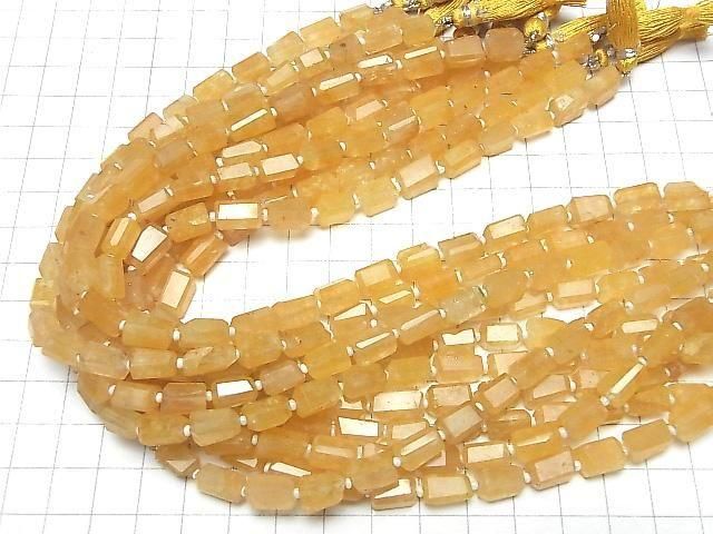 Gelber Aventurin facettierter Nugget halb oder 1strang Perlen (ca. 13Zoll/32cm)
