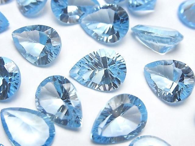 High Quality Sky Blue Topaz AAA Loose stone Pear shape Concave Cut 10x14mm 1pc