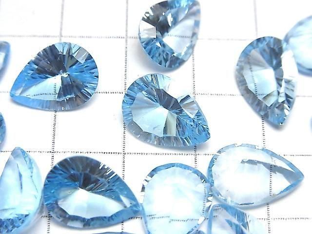 High Quality Sky Blue Topaz AAA Loose stone Pear shape Concave Cut 10x14mm 1pc