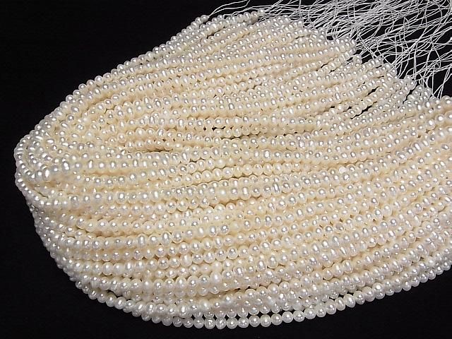 Süßwasserperle AA++ Kartoffel 5-6mm weiß 1strang Perlen (ca. 15Zoll/37cm)
