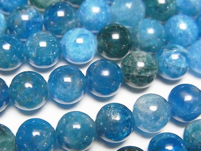 Blaue Apatit AA++ Rund 8mm halb oder 1strang Perlen (ca. 15 Zoll/37 cm)