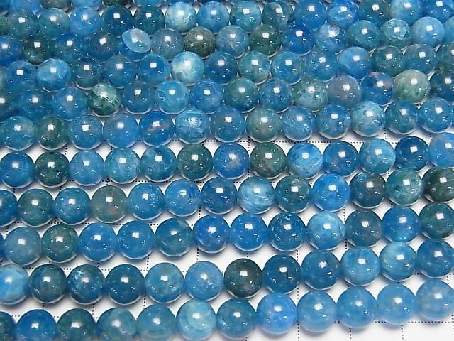 Blaue Apatit AA++ Rund 8mm halb oder 1strang Perlen (ca. 15 Zoll/37 cm)