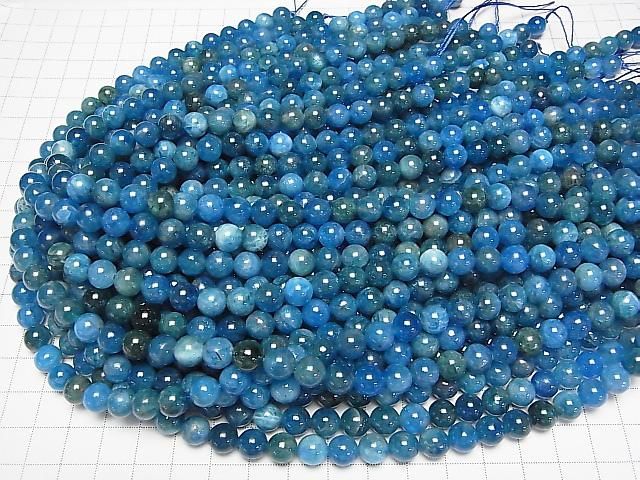 Blaue Apatit AA++ Rund 8mm halb oder 1strang Perlen (ca. 15 Zoll/37 cm)